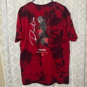 Primitive x Naruto Itachi Washed Burgundy Tie Dye T-Shirt Shippuden